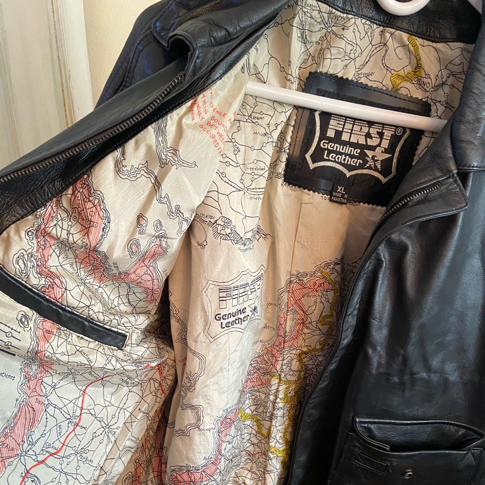 Vintage First Manufacturing Men’s Baron Bomber Leather Jacket size XL